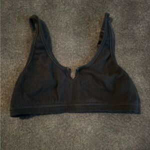 Aerie Black Ribbed Bralette